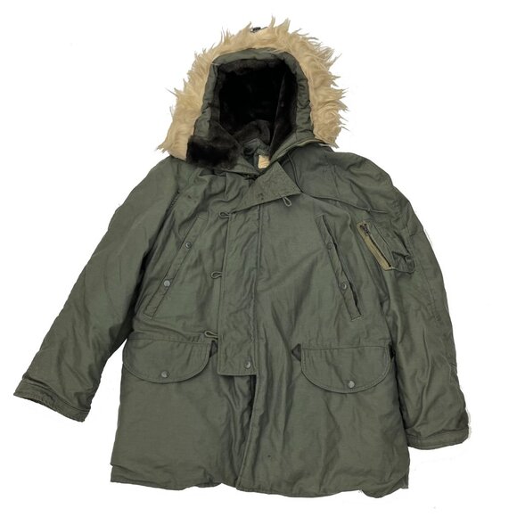 VTG N-3B Military Extreme Cold Weather Parka Medium Green Arctic Snorkel Jacket - Picture 5 of 5